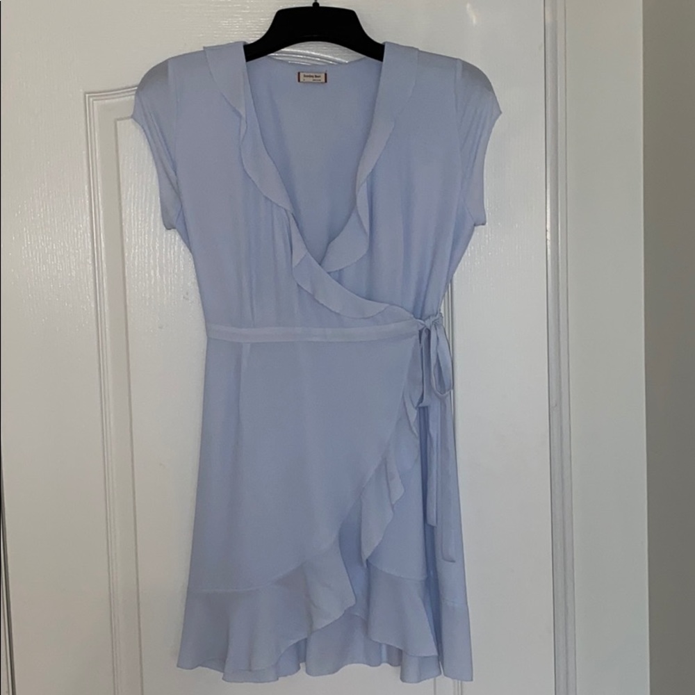 Aritzia ruffled wrap dress (savoy - sunday best)
